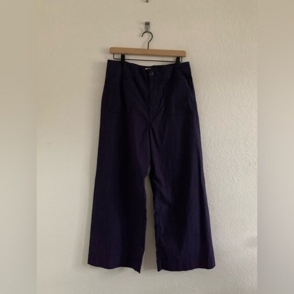 Anthropologie Maeve The Colette Crop Pants 31 Wide Leg Strawberries Embroidered - Picture 1 of 11